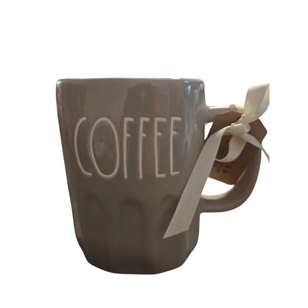 Rae Dunn Artisan Collection Coffee Cocoa Tea Cup Mug NWT Beige Ribbed